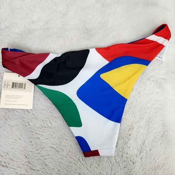 NEW Mara Hoffman Kay Low Rise Bikini Swim Bottom in Cream Multicolor - Picture 10 of 11
